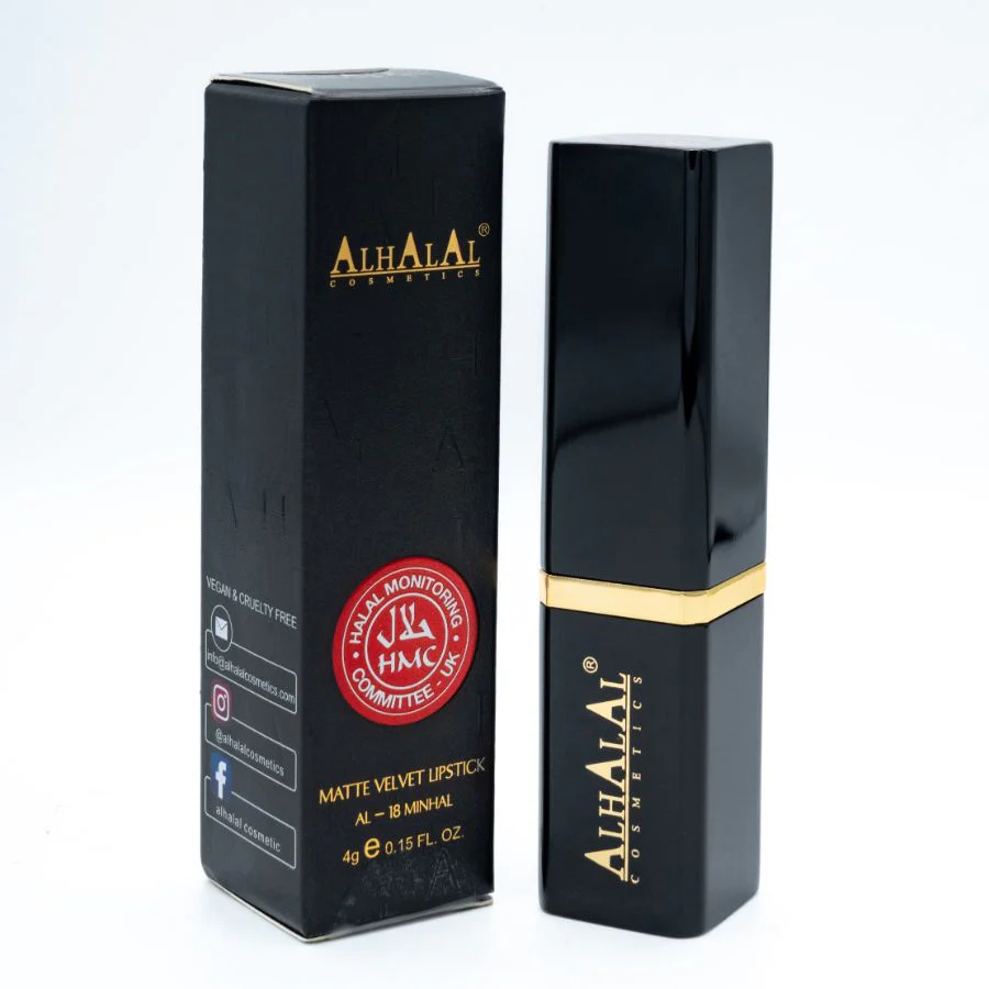 AL-18 MINHAL Halal Lippenstift Rusty Red | Matt, vegan, alkoholfrei & HMC-zertifiziert