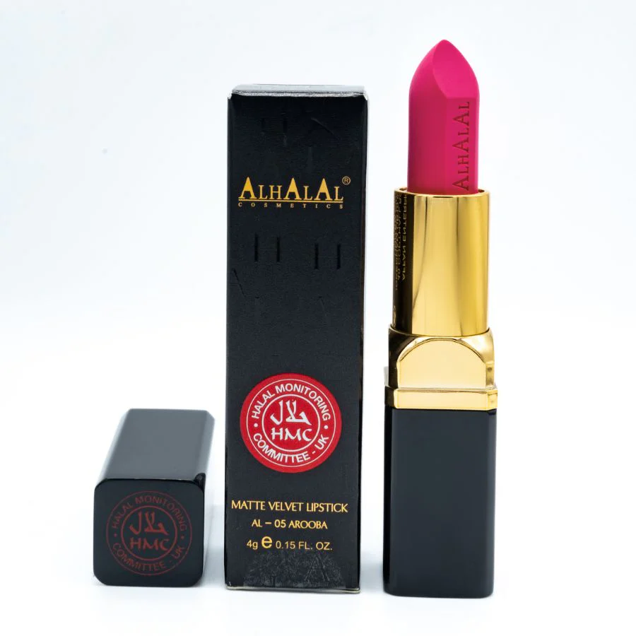 AL-05 AROOBA Halal Lippenstift Neon-Pink | Matt, vegan, alkoholfrei & HMC-zertifiziert