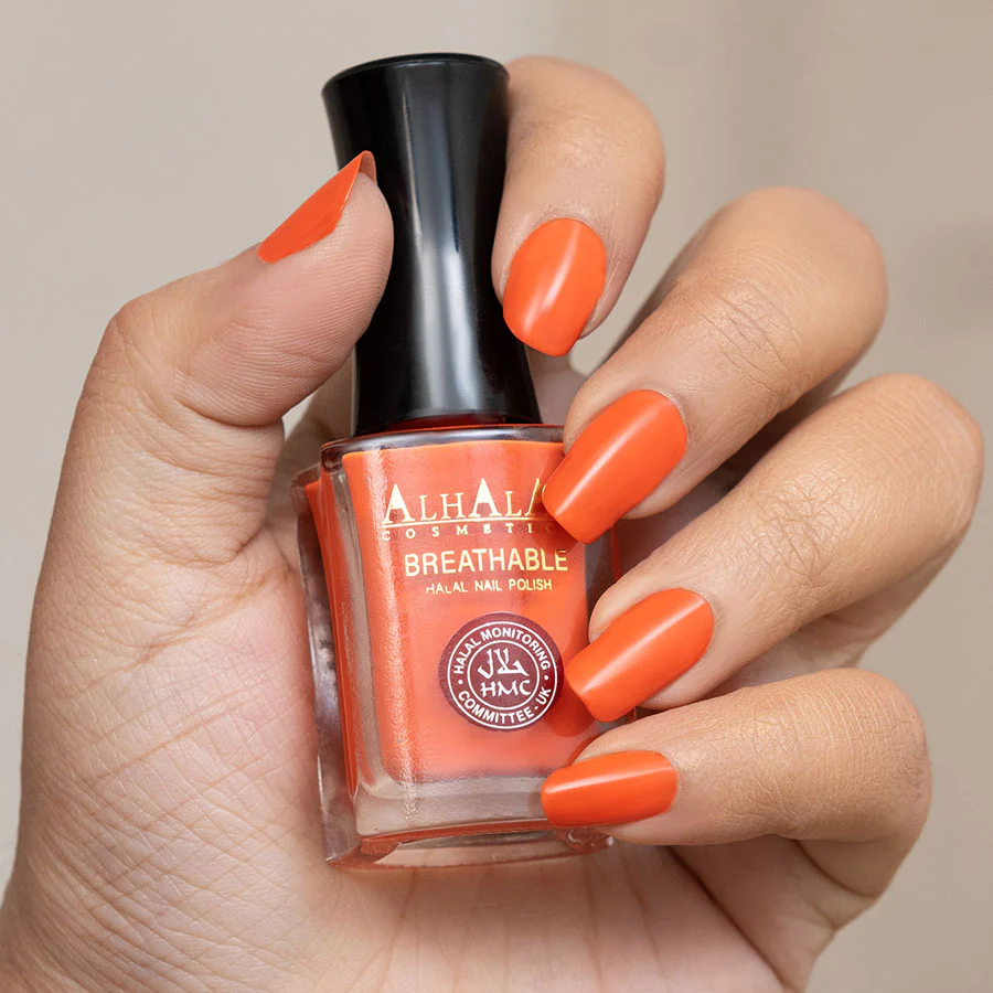 AL-141 AREEJ Halal Atmungsaktiver Nagellack Orange Alkoholfrei und Vegan