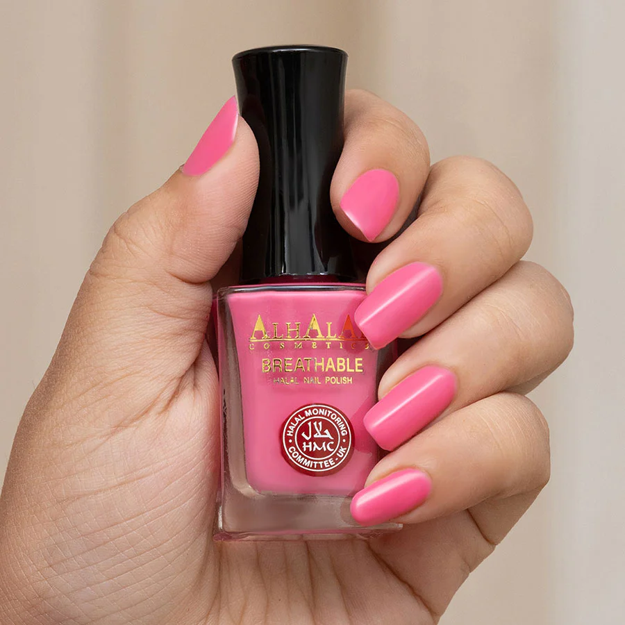 AL-180 HUDA Halal Atmungsaktiver Nagellack Pink Alkoholfrei und Vegan