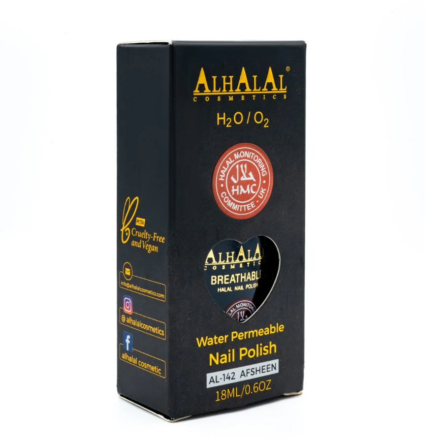 AL-142 AFSHEEN Halal Atmungsaktiver Nagellack Schwarz | Alkoholfrei & Vegan