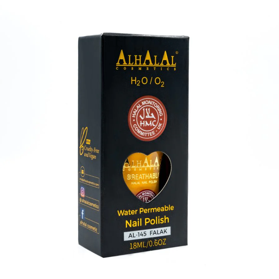 AL-145 FALAK Halal Atmungsaktiver Nagellack Gelb Alkoholfrei und Vegan