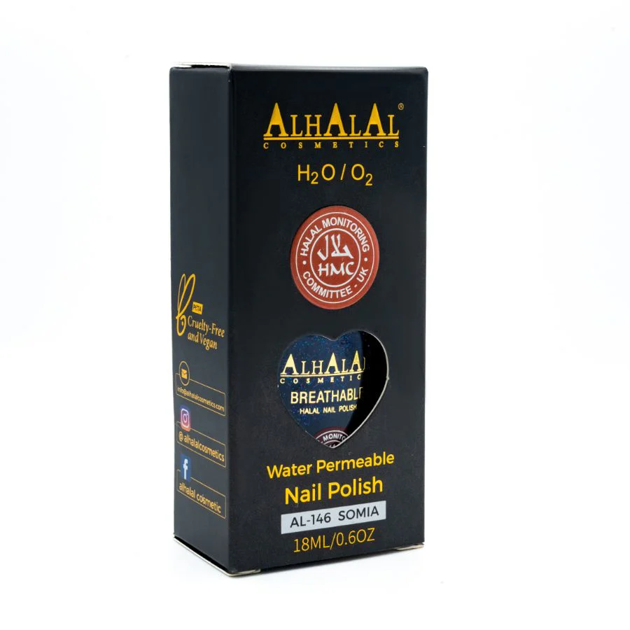 AL-146 SOMIA Halal Atmungsaktiver Nagellack Dunkelblau | Alkoholfrei & Vegan