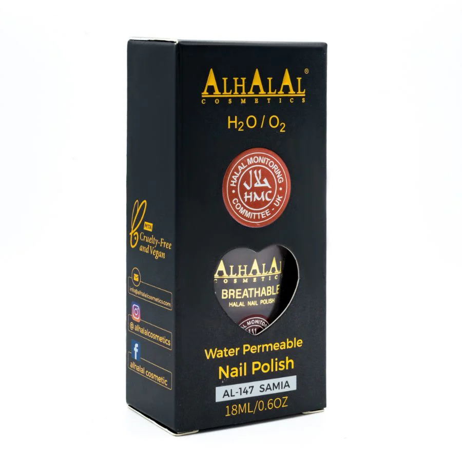 AL-147 SAMIA Halal Atmungsaktiver Nagellack Grau | Alkoholfrei & Vegan