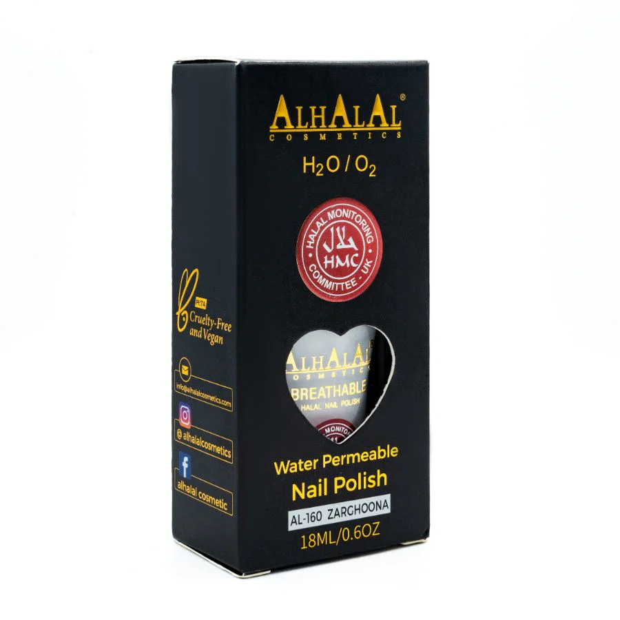AL-160 ZARGHOONA Halal Atmungsaktiver Nagellack Weiß Alkoholfrei und Vegan