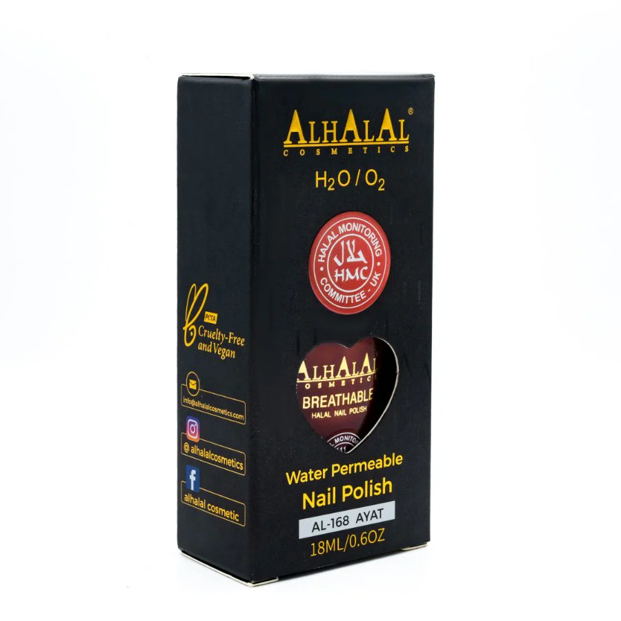 AL-168 AYAT Halal Atmungsaktiver Nagellack Rot | Alkoholfrei & Vegan