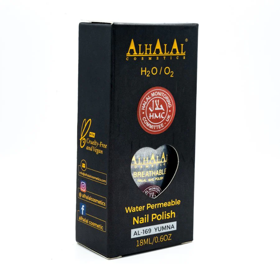 AL-169 YUMNA Halal Atmungsaktiver Nagellack Silber Alkoholfrei und Vegan