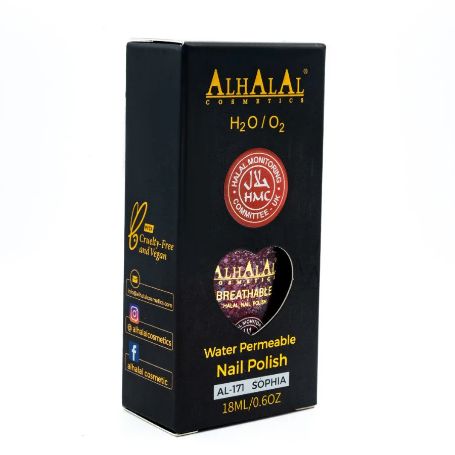 AL-171 SOPHIA Halal Atmungsaktiver Nagellack Glitzer Alkoholfrei & Vegan