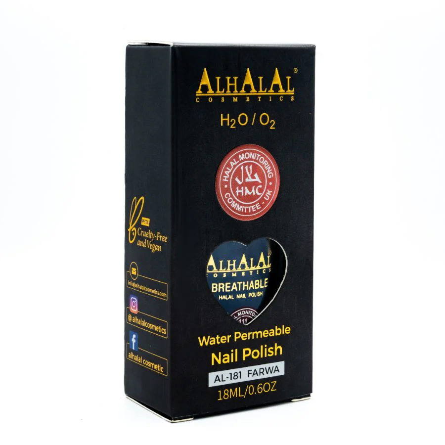 AL-181 FARWA Halal Atmungsaktiver Nagellack Klarlack | Alkoholfrei & Vegan