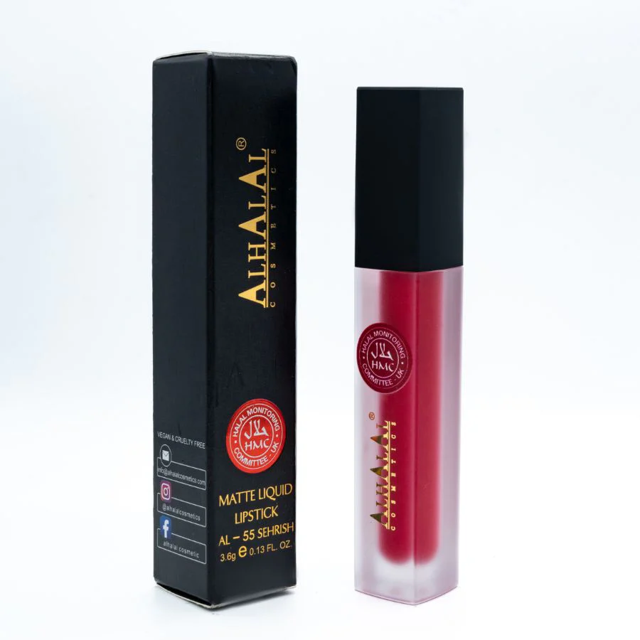 AL-55 SEHRISH Halal Lippenstift Rot | flüssig, Matt, vegan, alkoholfrei & HMC-zertifiziert
