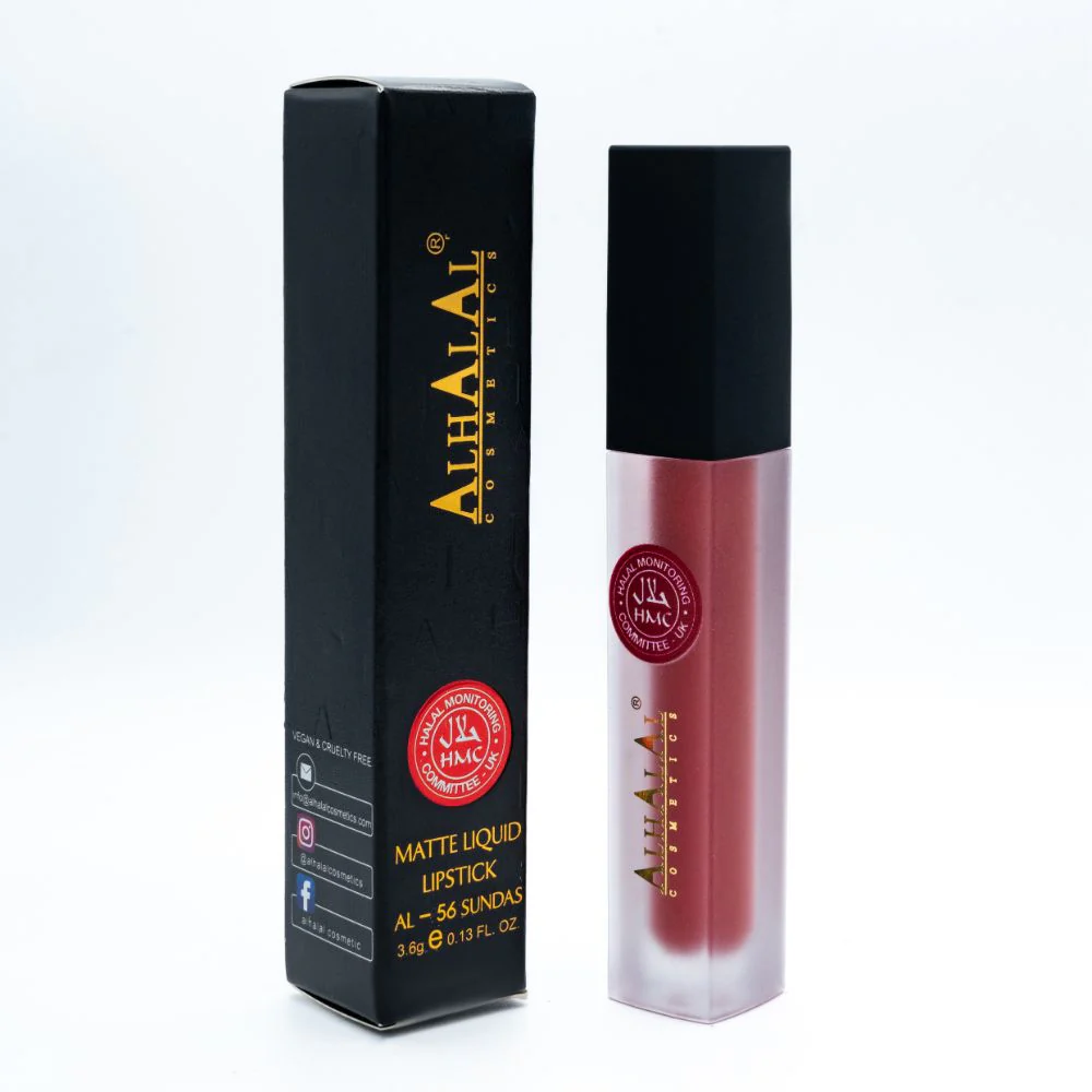 AL-56 SUNDAS Halal Lippenstift Brick Red flüssig, Matt, vegan, alkoholfrei & HMC-zertifiziert