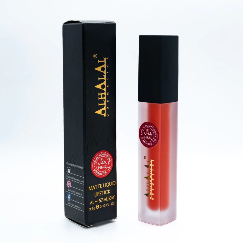 AL-57 ALIZAY Halal Lippenstift Korallenrot | flüssig, Matt, vegan, alkoholfrei & HMC-zertifiziert