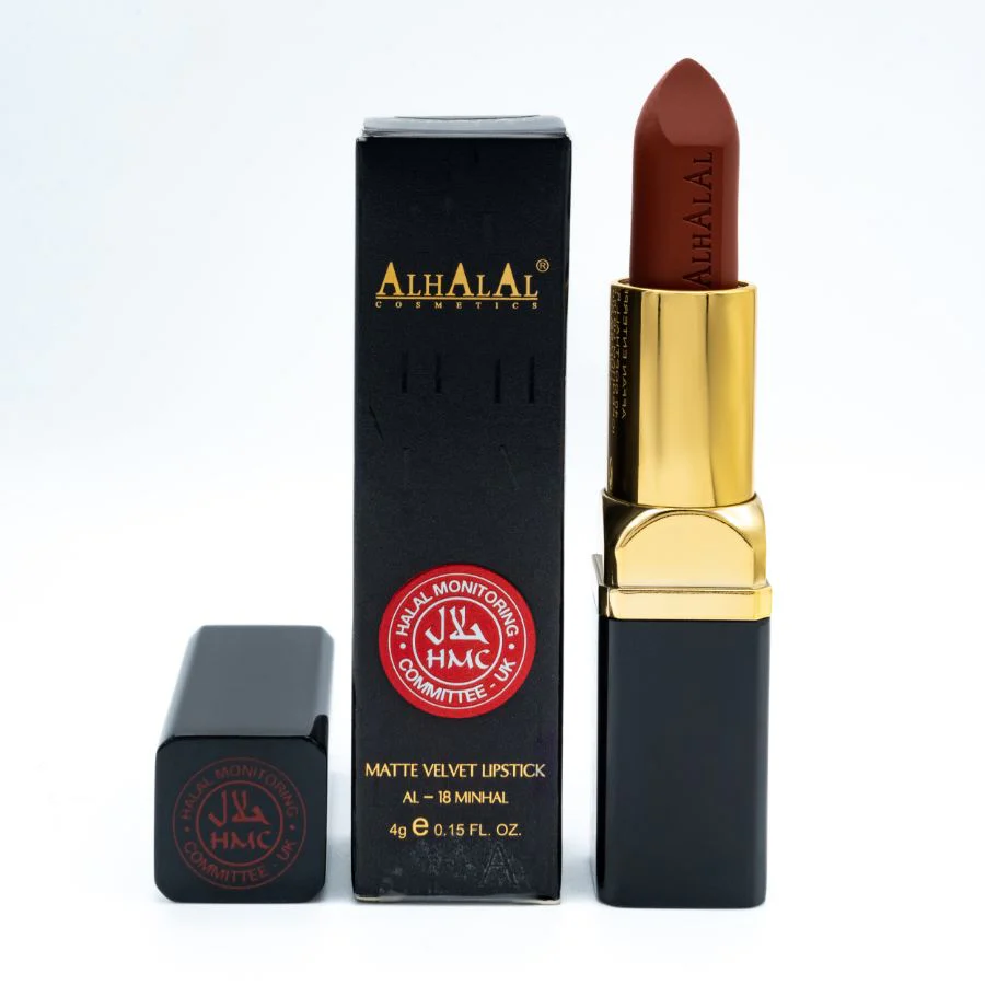 AL-18 MINHAL Halal Lippenstift Rusty Red | Matt, vegan, alkoholfrei & HMC-zertifiziert
