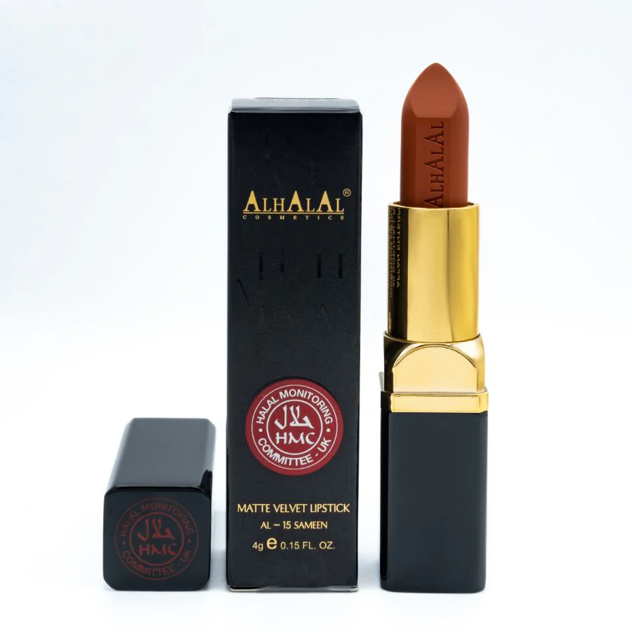 AL-15 SAMEEN Halal Lippenstift Sunset Orange | Matt, vegan, alkoholfrei & HMC-zertifiziert