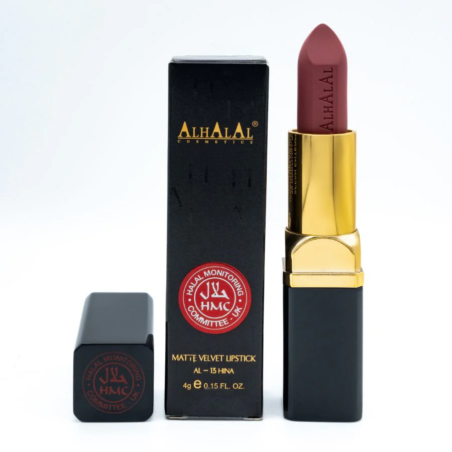 AL-13 HINA Halal Lippenstift Holzrosa | Matt, vegan, alkoholfrei & HMC-zertifiziert