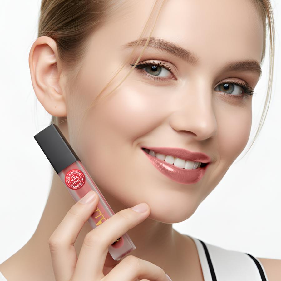 Halal flüssig Lippenstift, Matt, vegan, alkoholfrei & HMC-zertifiziert
