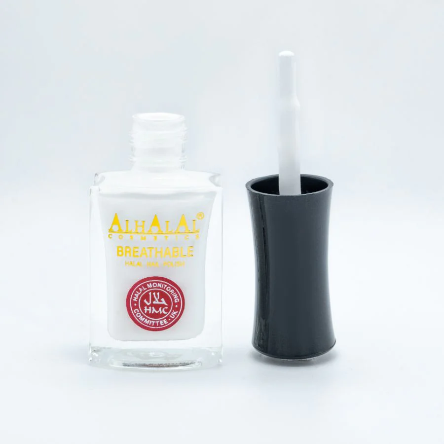 AL-160 ZARGHOONA Halal Atmungsaktiver Nagellack Weiß Alkoholfrei und Vegan