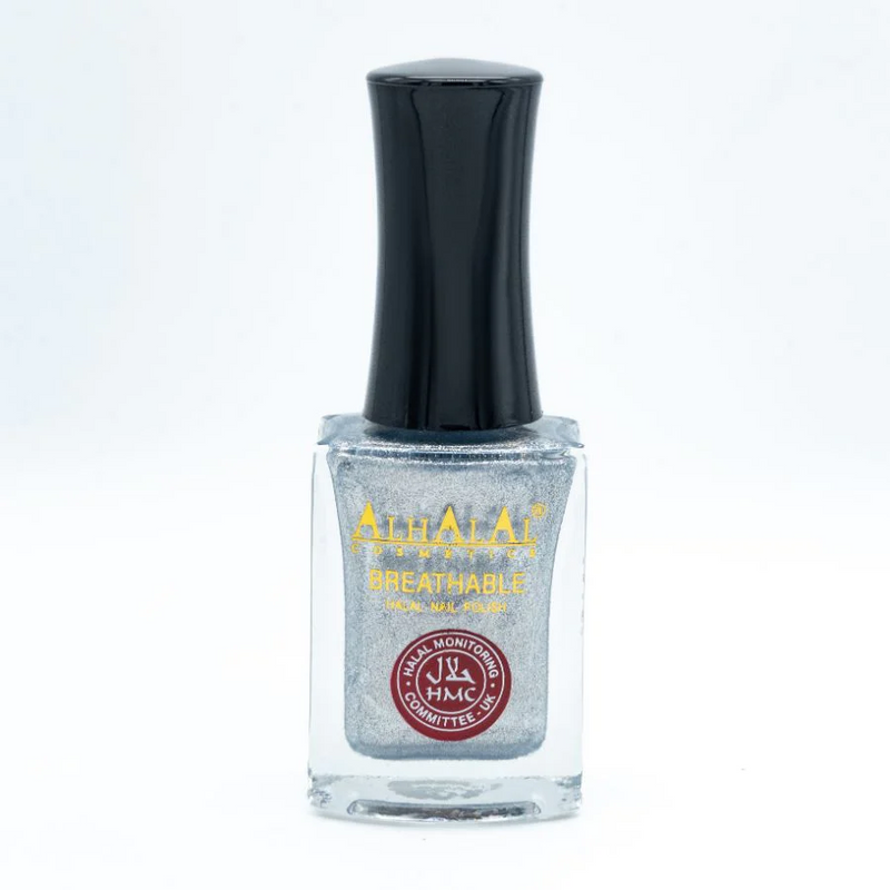 AL-169 YUMNA Halal Atmungsaktiver Nagellack Silber Alkoholfrei und Vegan