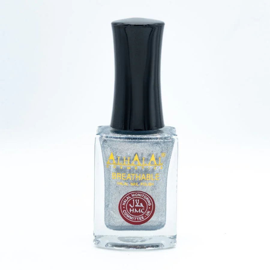 AL-169 YUMNA Halal Atmungsaktiver Nagellack Silber Alkoholfrei und Vegan