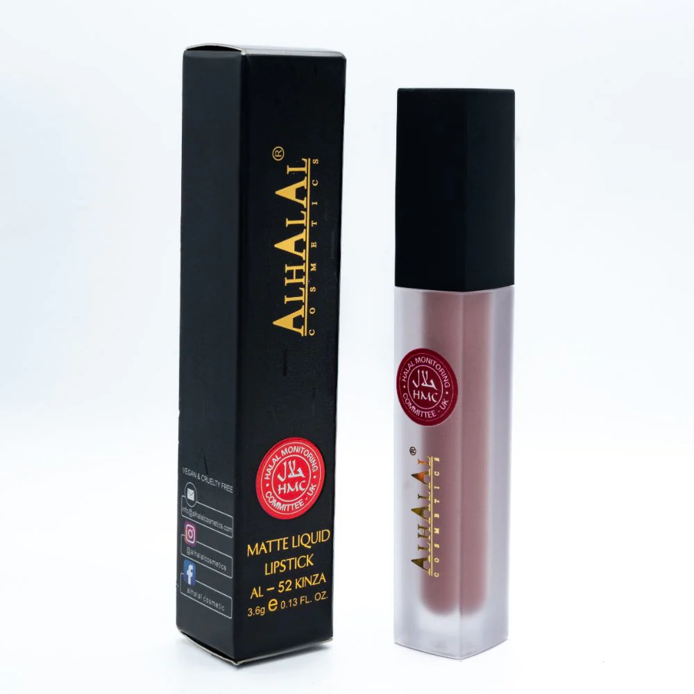 AL-52 KINZA Halal Lippenstift Nude | flüssig, Matt, vegan, alkoholfrei & HMC-zertifiziert