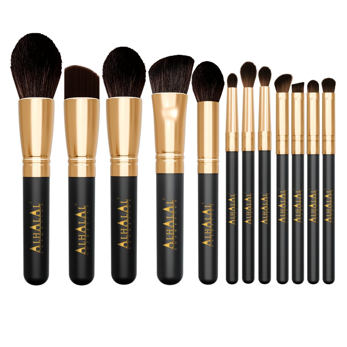 Make-up brush set with synthetic hair