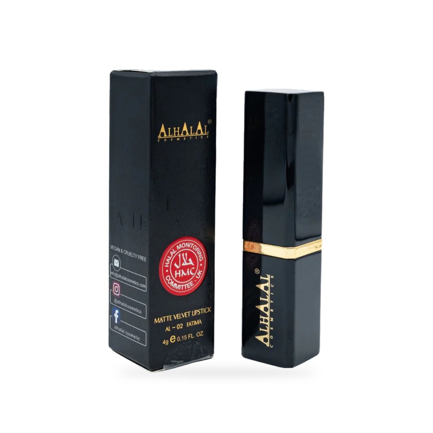 AL-02 FATIMA Halal Lippenstift Mauve, Produktfoto Box