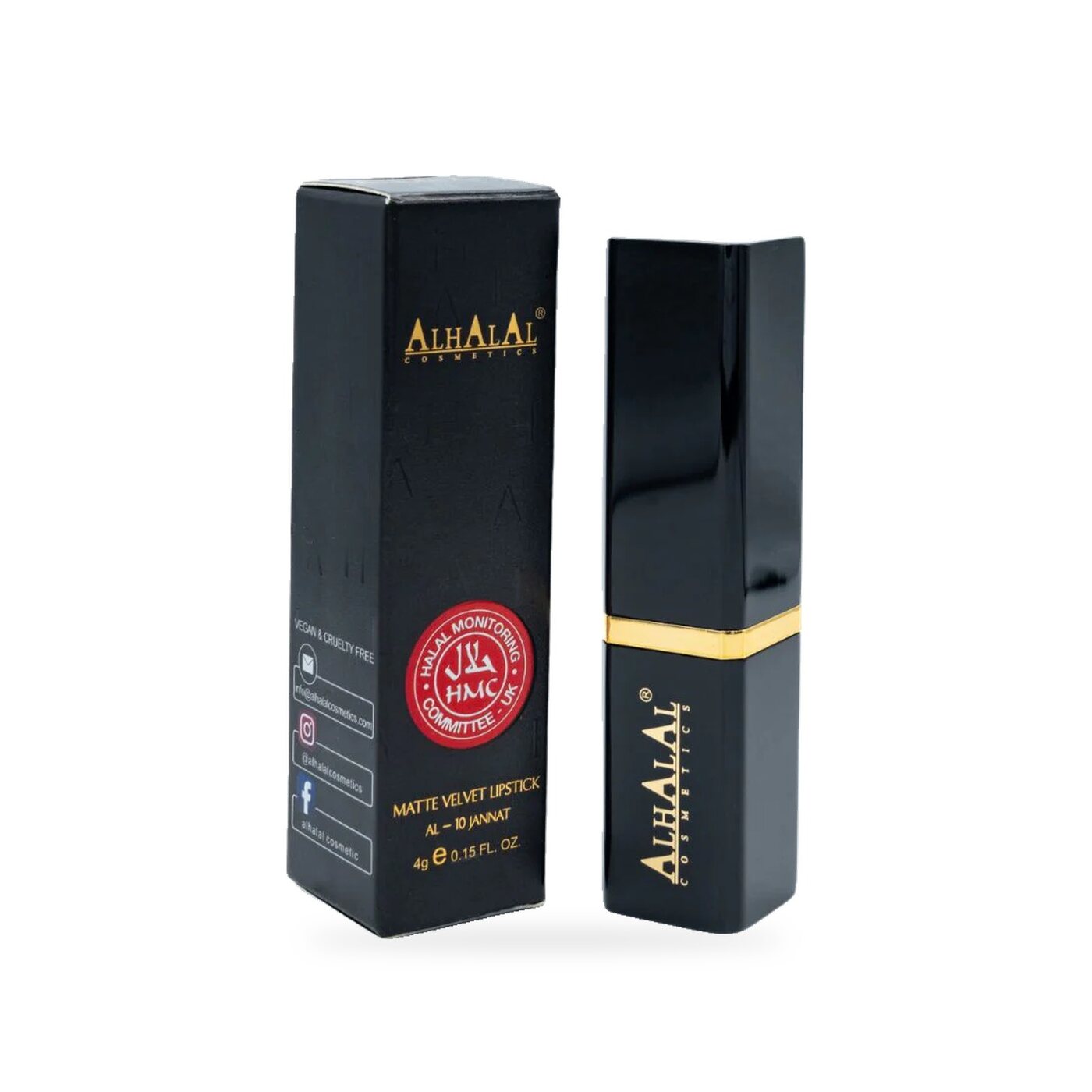 AL-10 JANNAT Halal Lippenstift Lila, Produktfoto Box