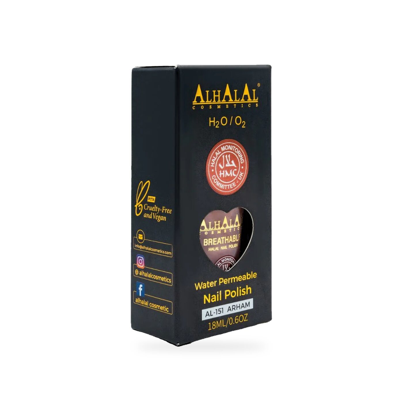 AL-151 ARHAM Halal Atmungsaktiver Nagellack Rosa, Produktfoto Box