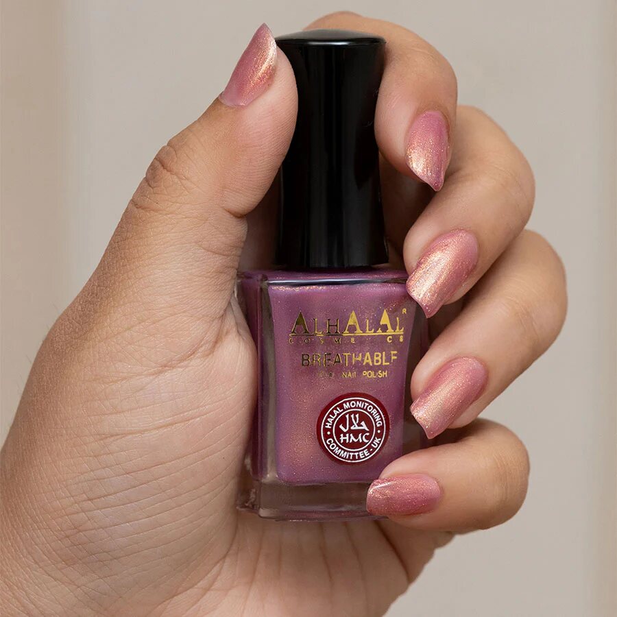 AL-154 SHAJIA Halal Atmungsaktiver Nagellack Glitzer alkoholfrei und vegan, Anwendung