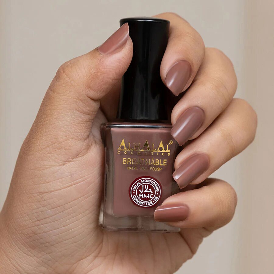 AL-156 Sabeen Halal Atmungsaktiver Nagellack Kaffee Nude, Anwendung