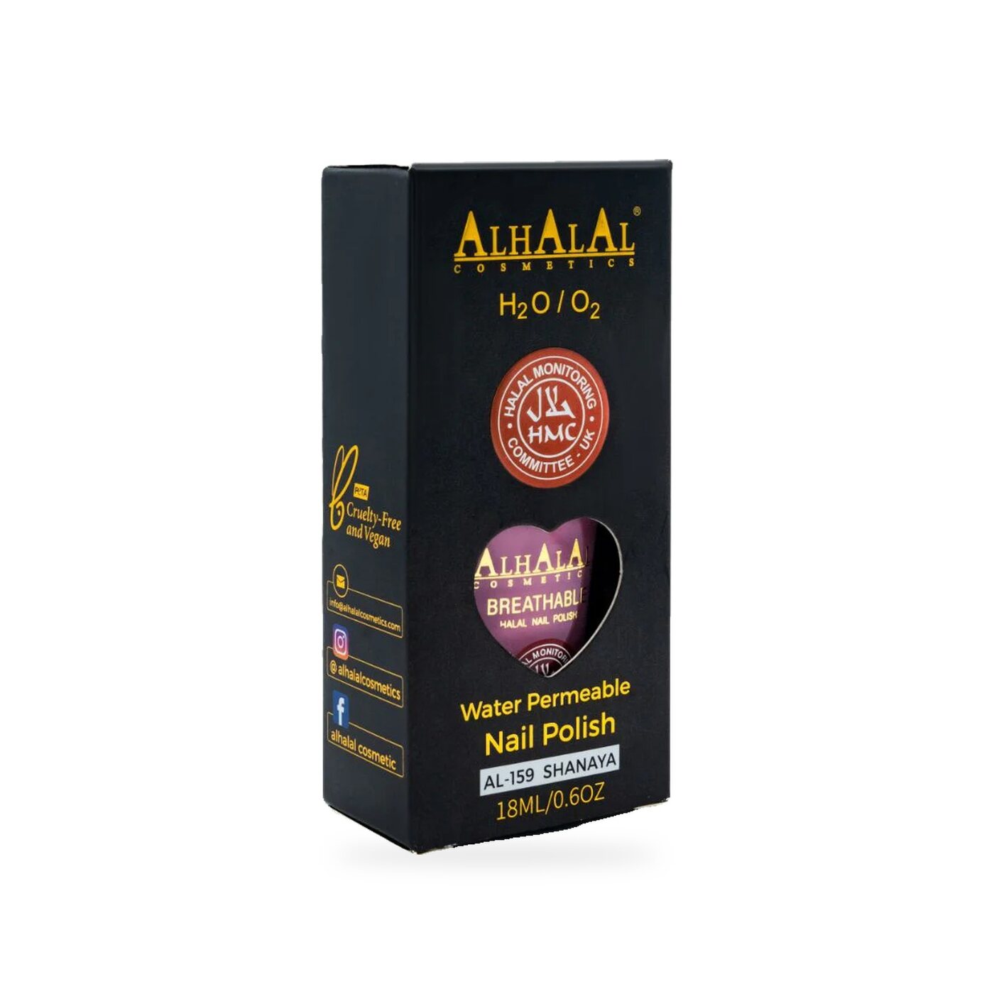 AL-159 SHANAYA Halal Atmungsaktiver Nagellack Rosa, Produktfoto Box