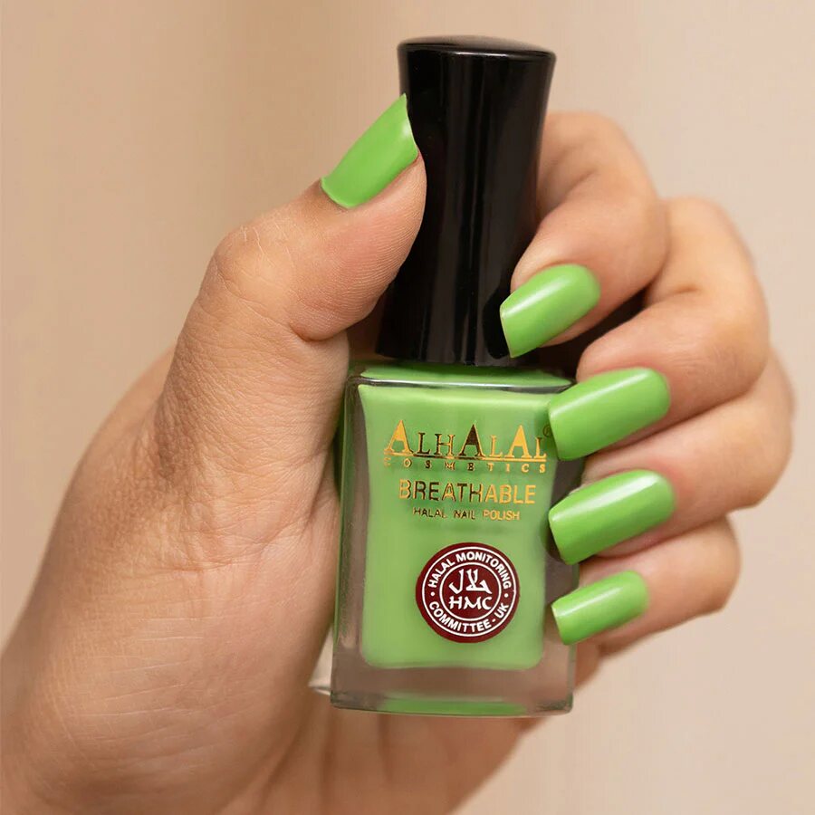 AL-165 MANIHA Halal Atmungsaktiver Nagellack Grün, Anwendung