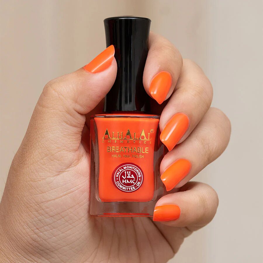 AL-175 SANAM Halal Atmungsaktiver Nagellack Orange, Anwendung