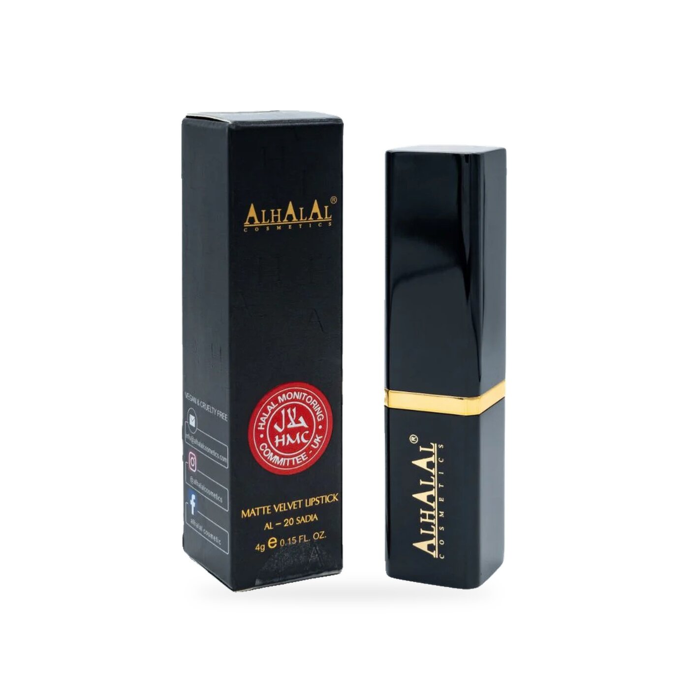 AL-20 SADIA Halal Lippenstift Maroon, Produktfoto Box