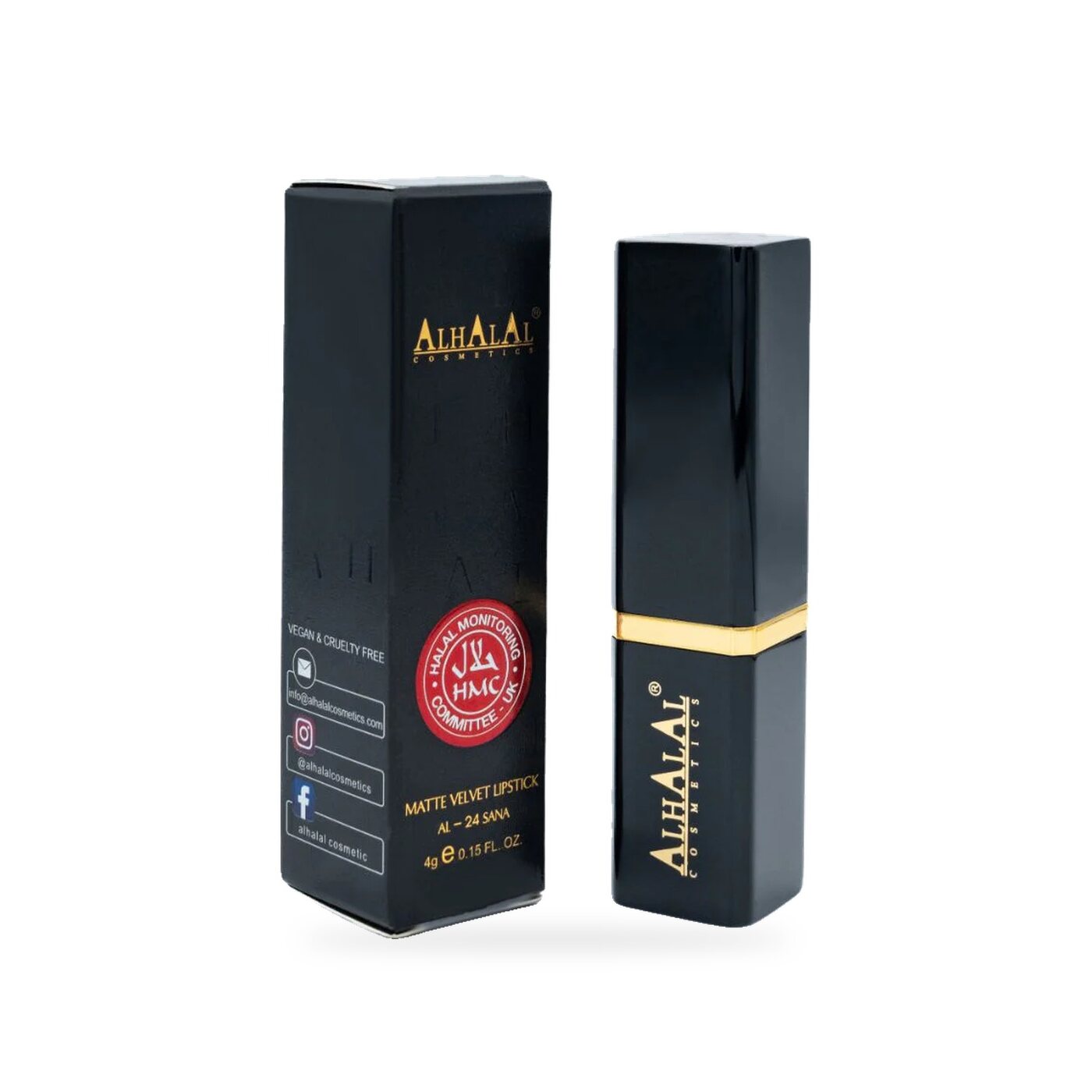 AL-24 SANA Halal Lippenstift ROSA, Produktfoto Box