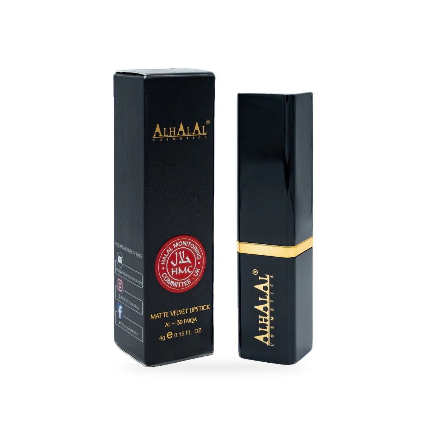 AL-30 FAIQA Halal Lippenstift Nude Beige, Produktfoto Box