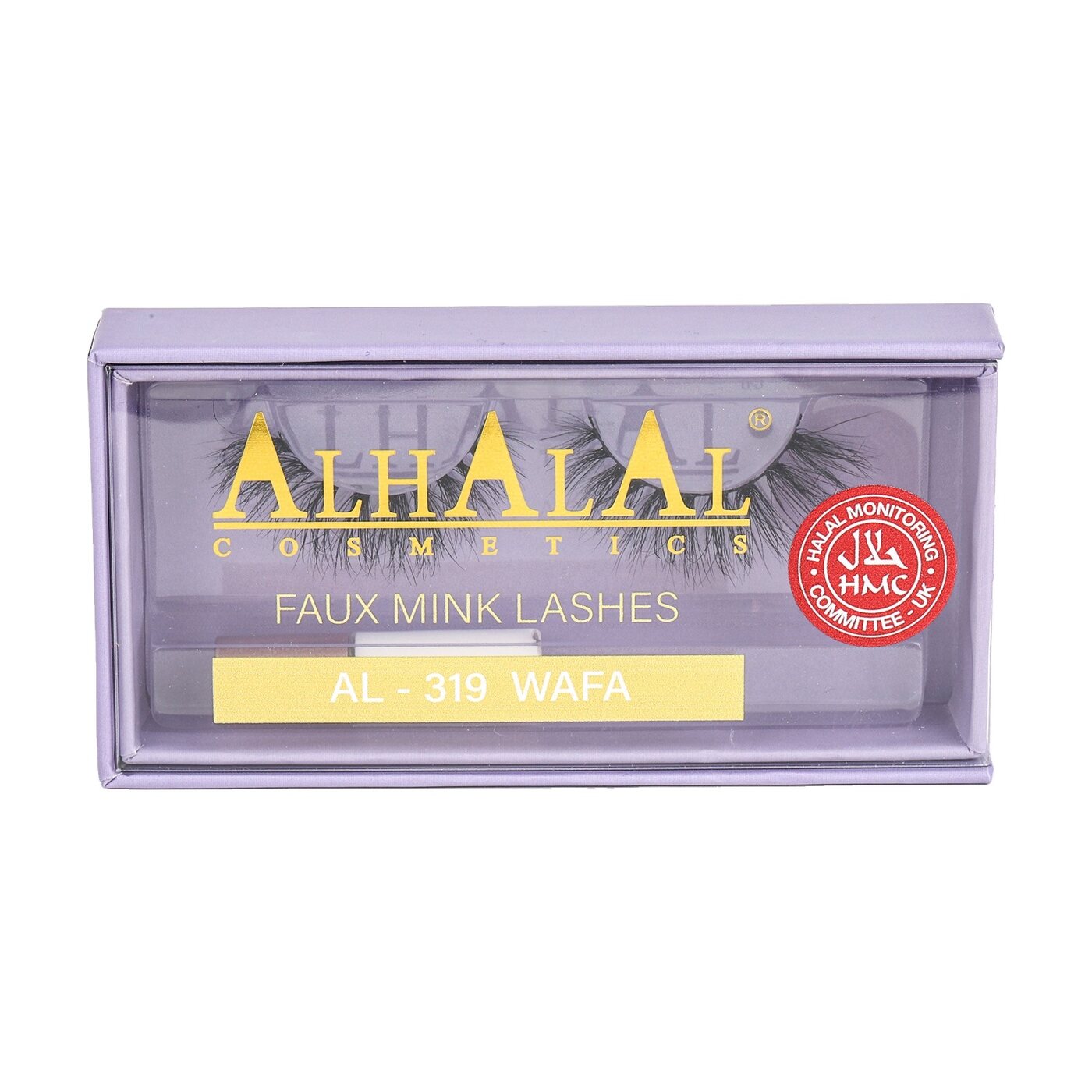 AL-319 WAFA (3D641) Halal Faux Mink Wimpern, tierversuchsfrei, Produktfoto Rückseite