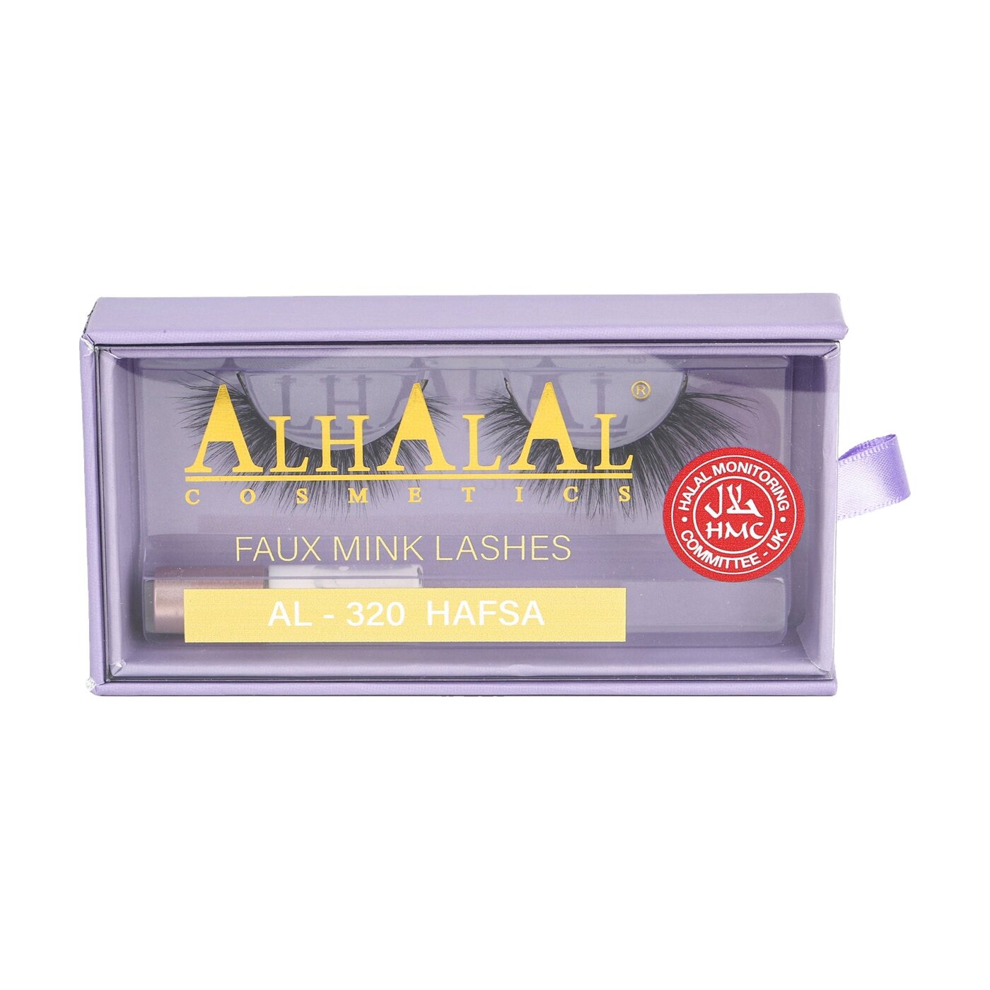 AL-320 HAFSA (3D150) Halal Faux Mink Wimpern, tierversuchsfrei, Produktfoto Box vorne