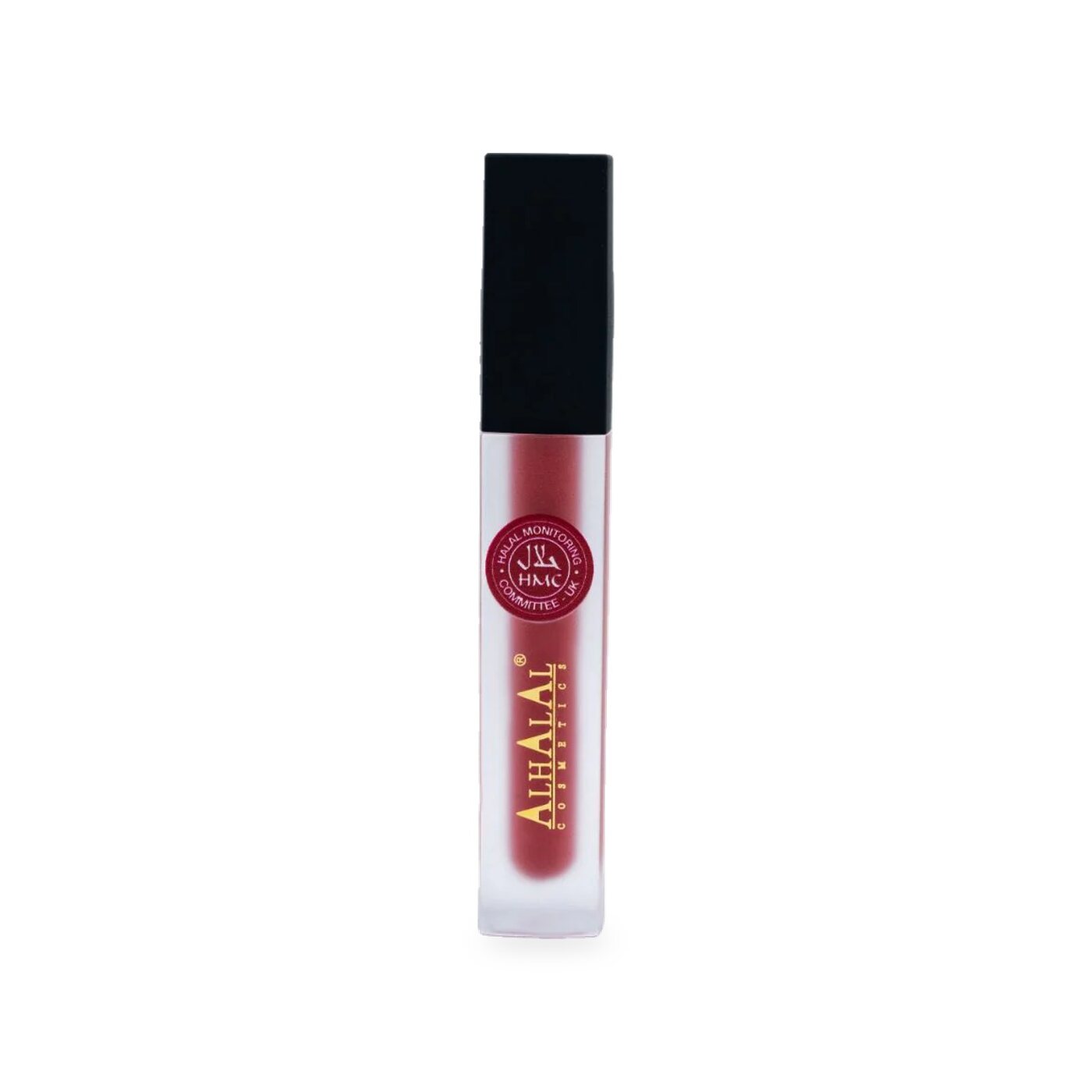 AL-56 SUNDAS Halal Lippenstift Brick Red flüssig, matt, vegan, alkoholfrei & HMC-zertifiziert, Produktfoto geschlossen