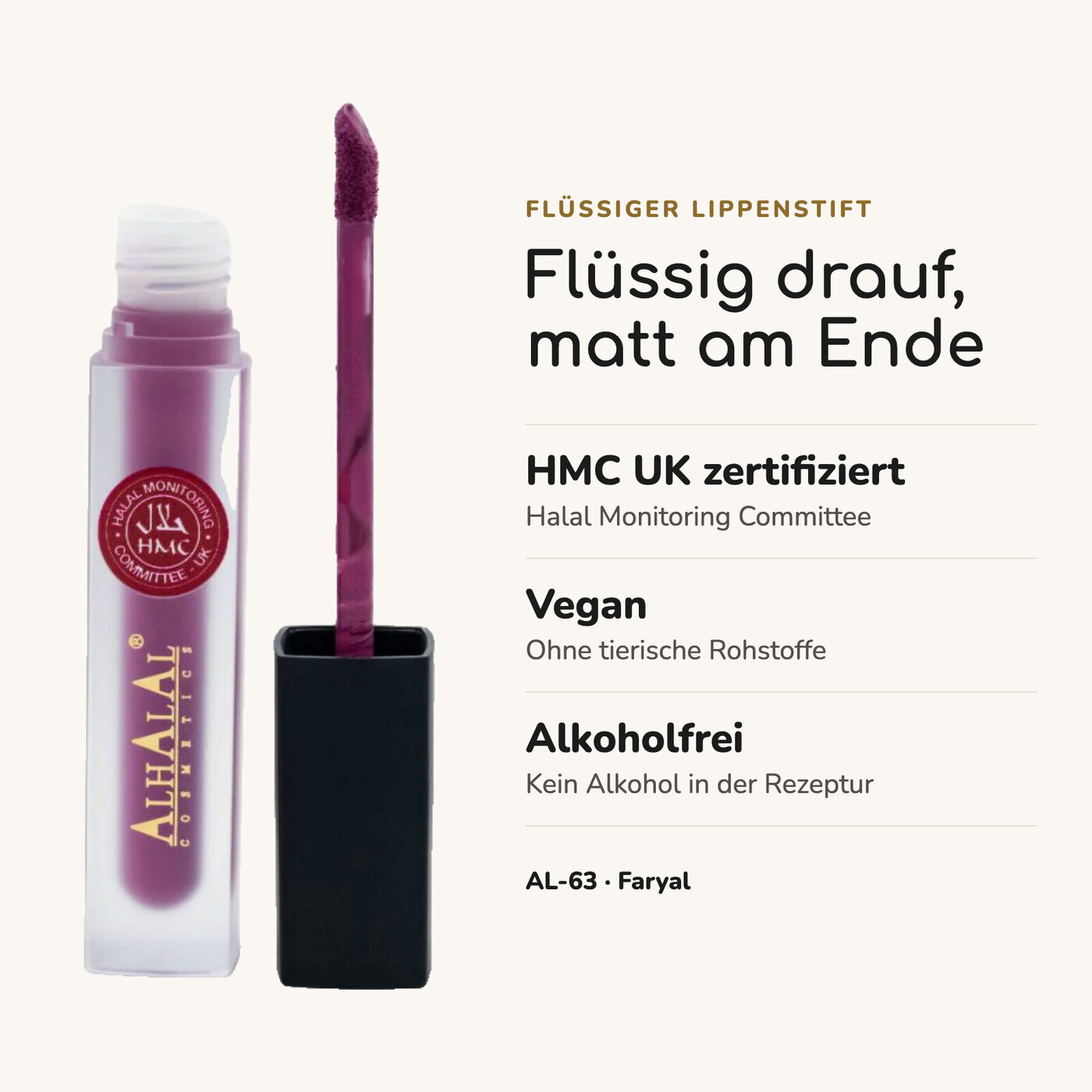 AL-63 FARYAL Lippenstift Rosé, Vorteile auf einen Blick