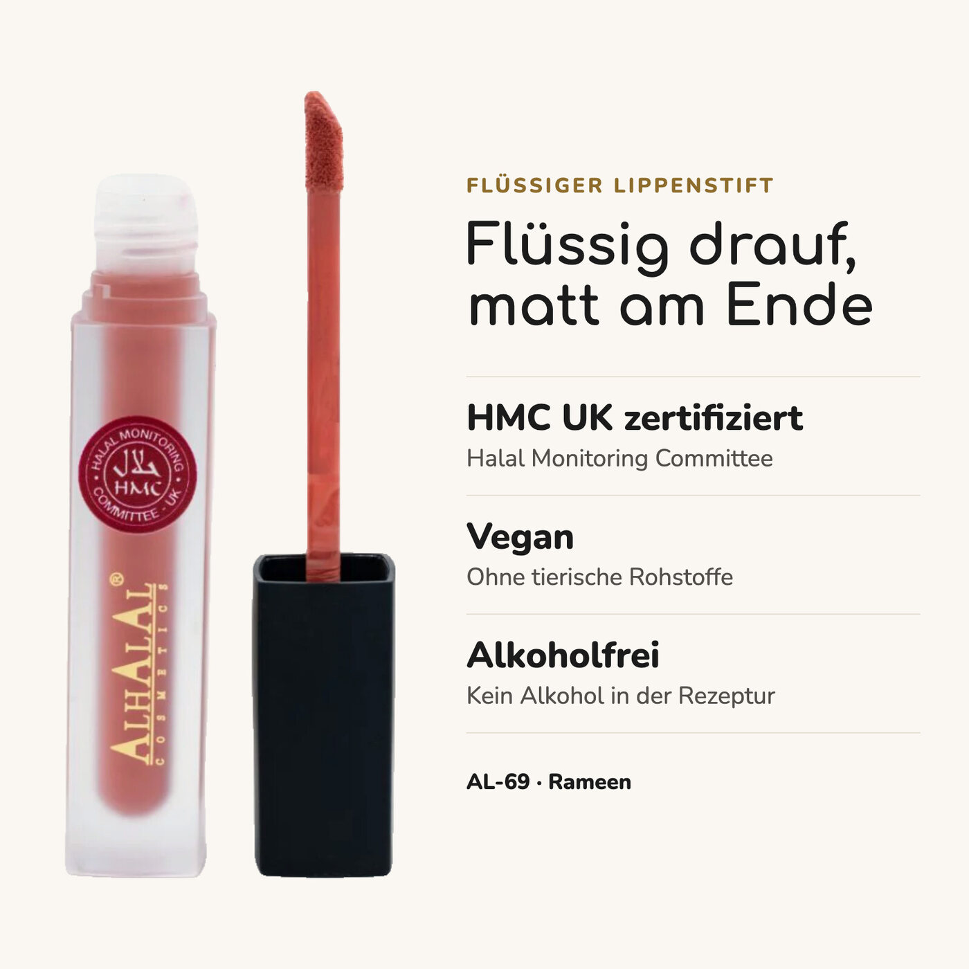 AL-69 RAMEEN Lippenstift Peach, Vorteile auf einen Blick
