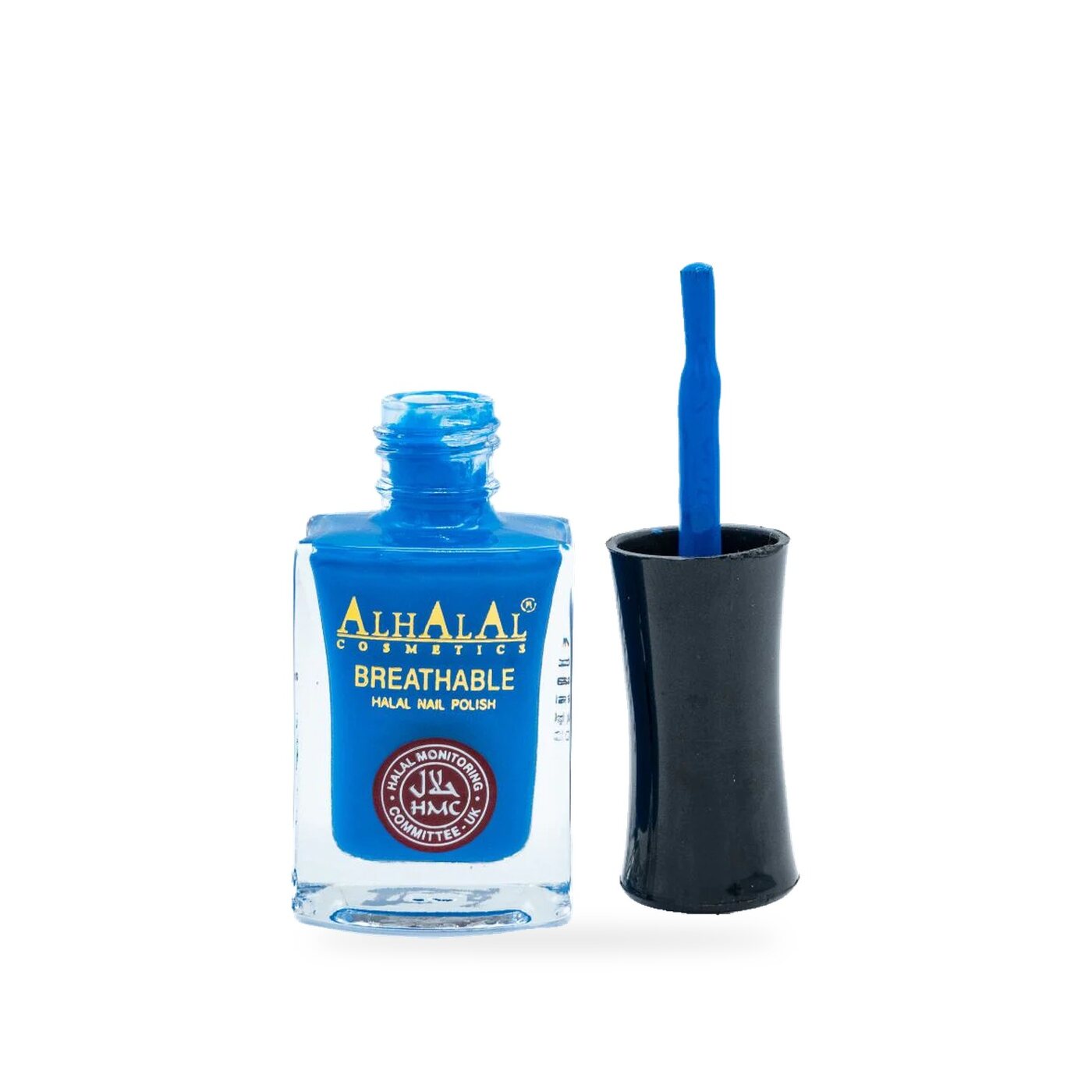 AL-143 AFSHAN Halal Atmungsaktiver Nagellack Blau, Produktfoto offen