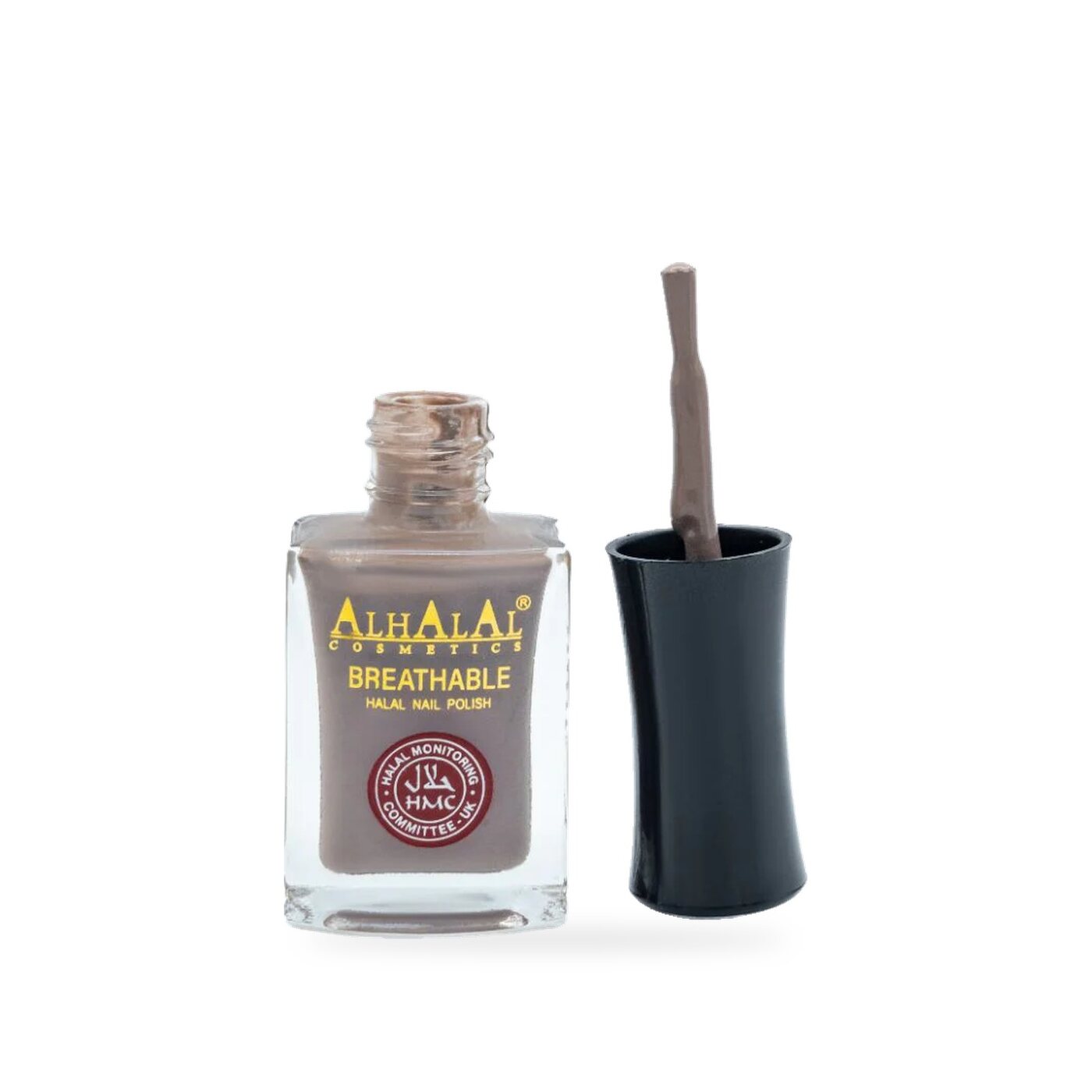 AL-147 SAMIA Halal Atmungsaktiver Nagellack Grau, Produktfoto offen