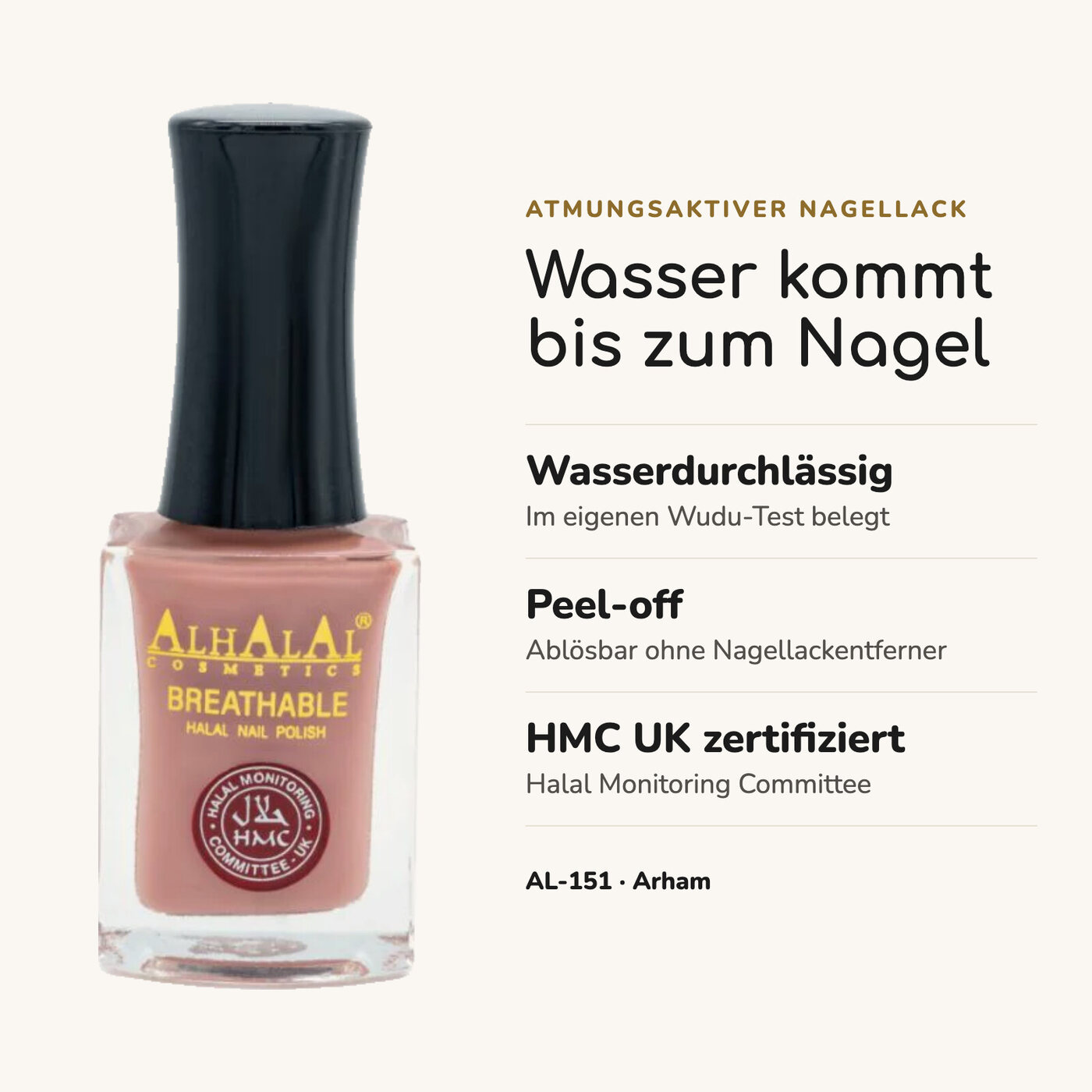 AL-151 ARHAM Halal Atmungsaktiver Nagellack Rosa, Vorteile auf einen Blick