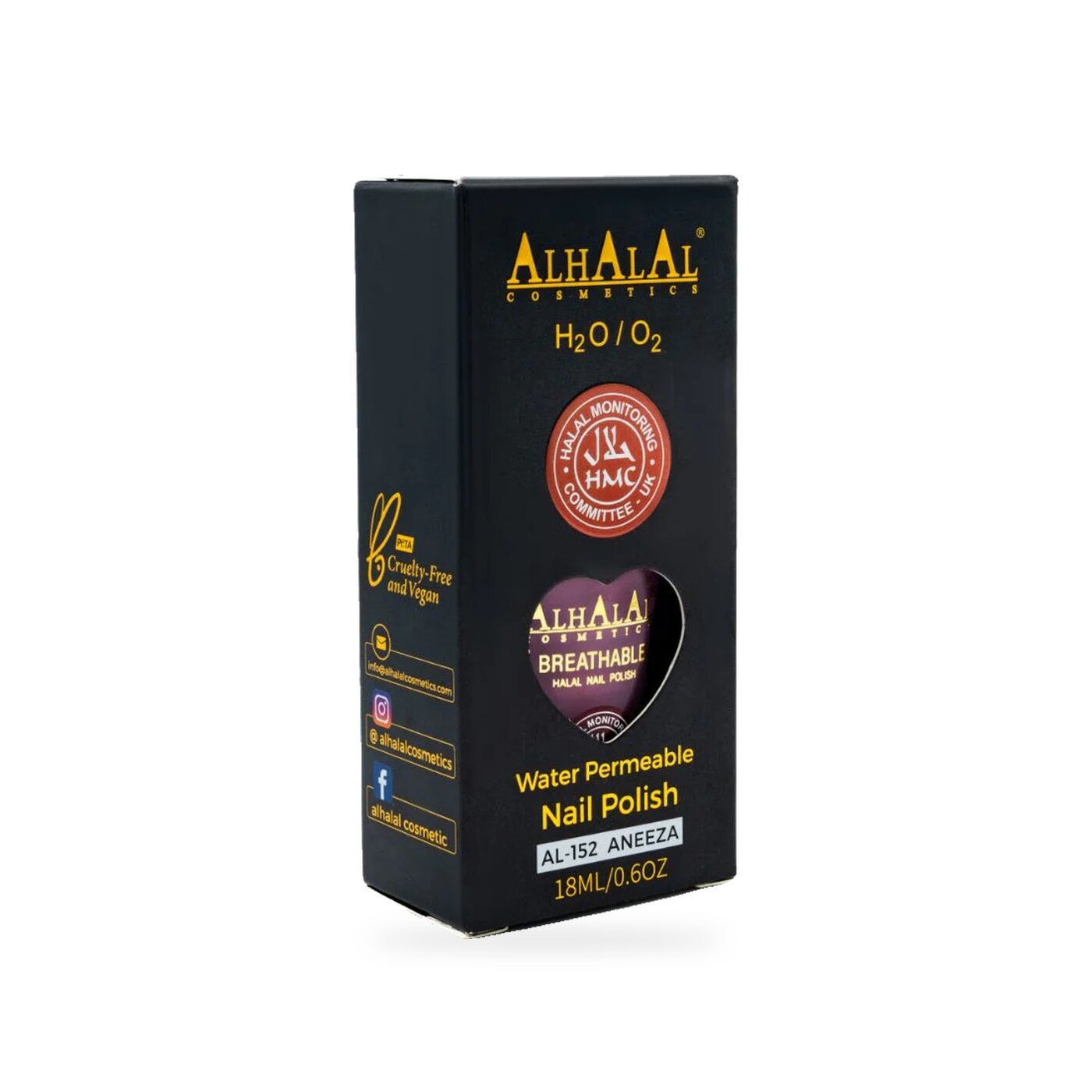 AL-152 ANEEZA Halal Atmungsaktiver Nagellack Flieder, Produktfoto Box
