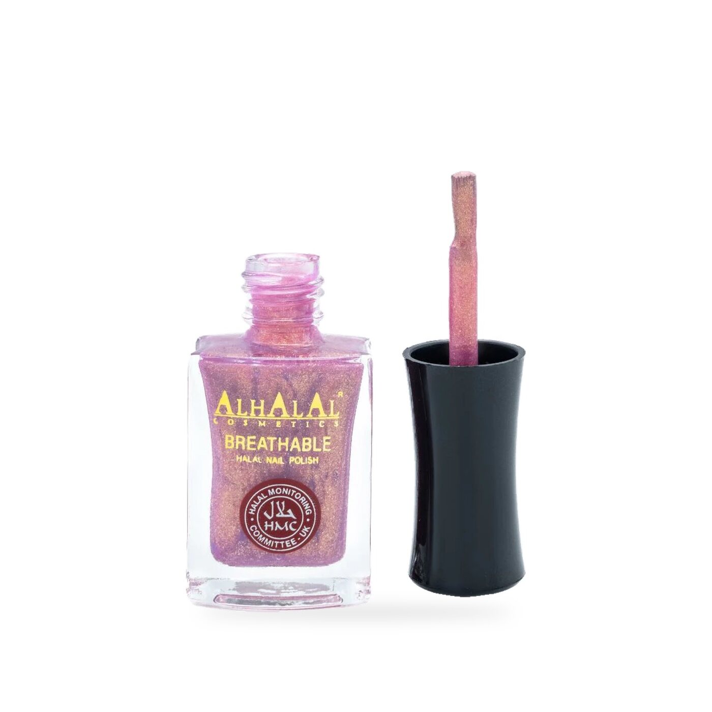 AL-154 SHAJIA Halal Atmungsaktiver Nagellack Glitzer alkoholfrei und vegan, Produktfoto offen