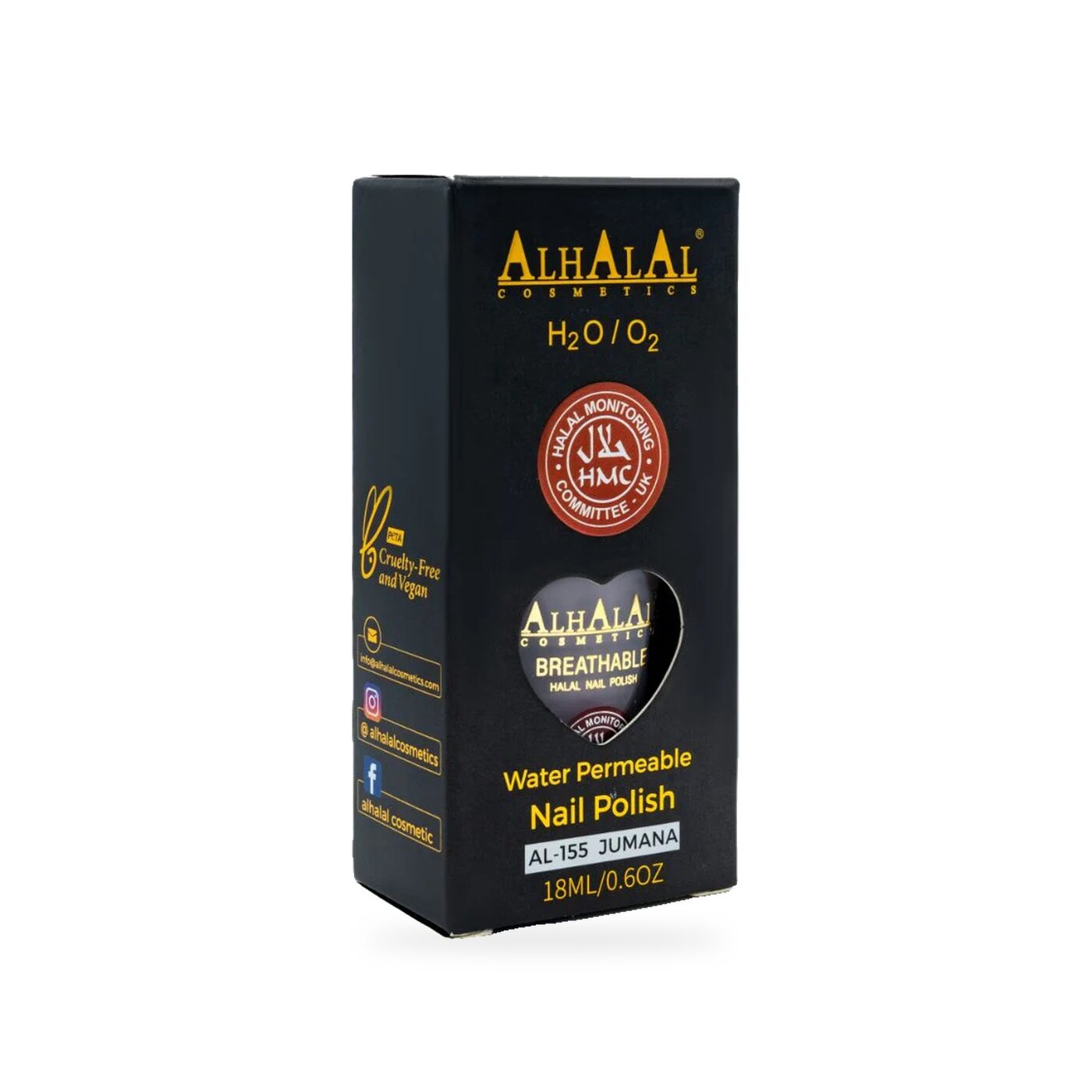 AL-155 Jumana Halal Atmungsaktiver Nagellack Silber, Produktfoto Box
