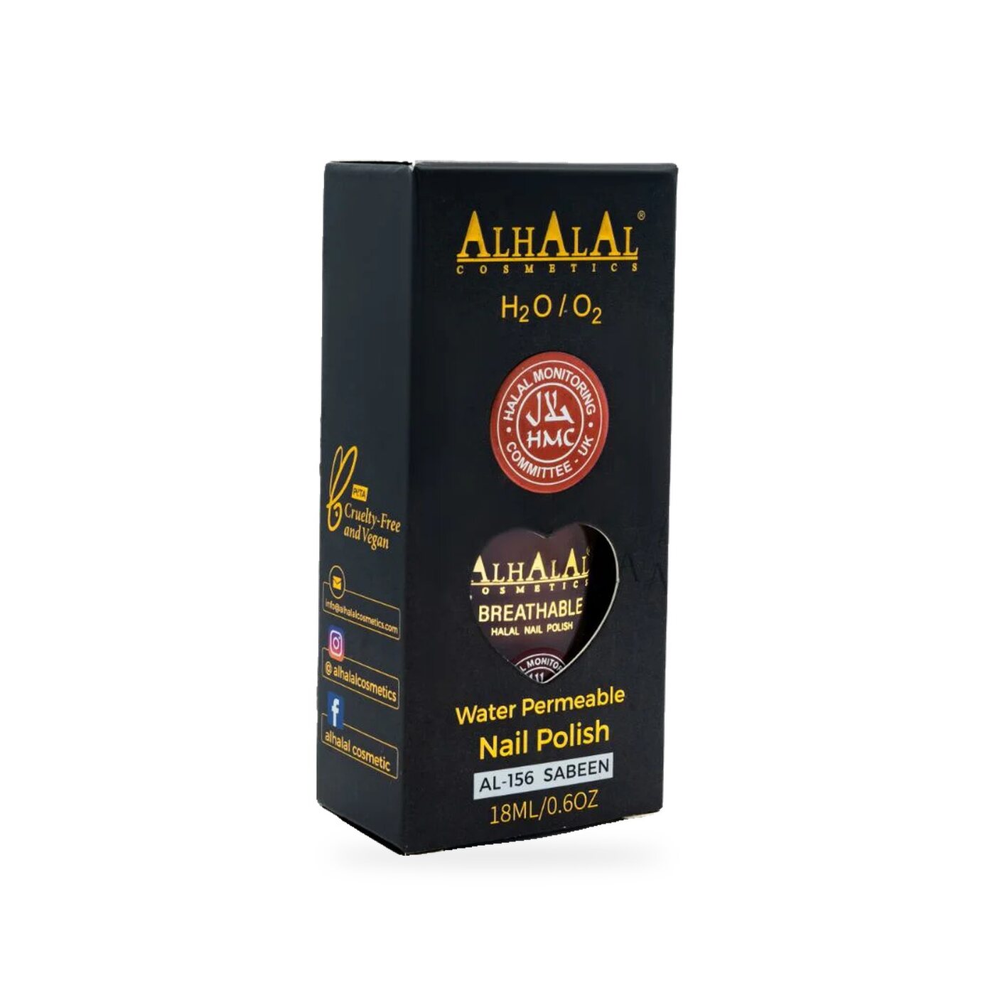 AL-156 Sabeen Halal Atmungsaktiver Nagellack Kaffee Nude, Produktfoto Box