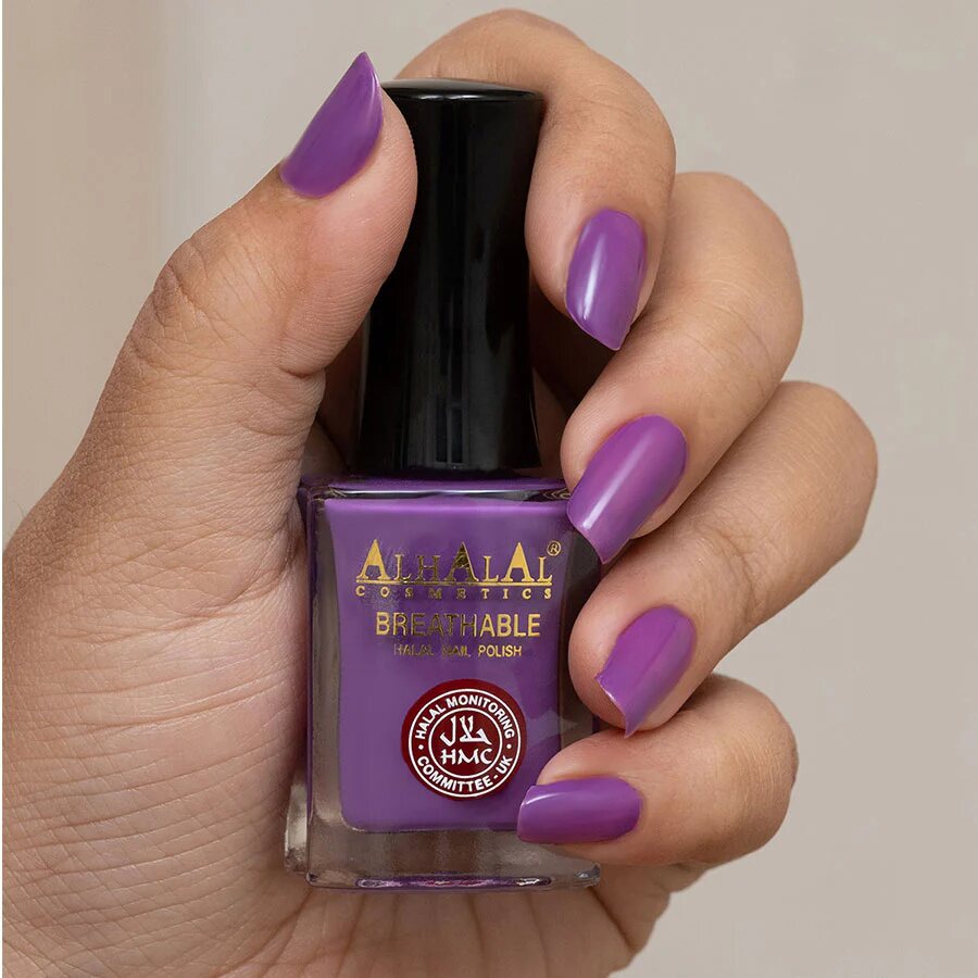 AL-161 KOMAL Halal Atmungsaktiver Nagellack Lila, Anwendung
