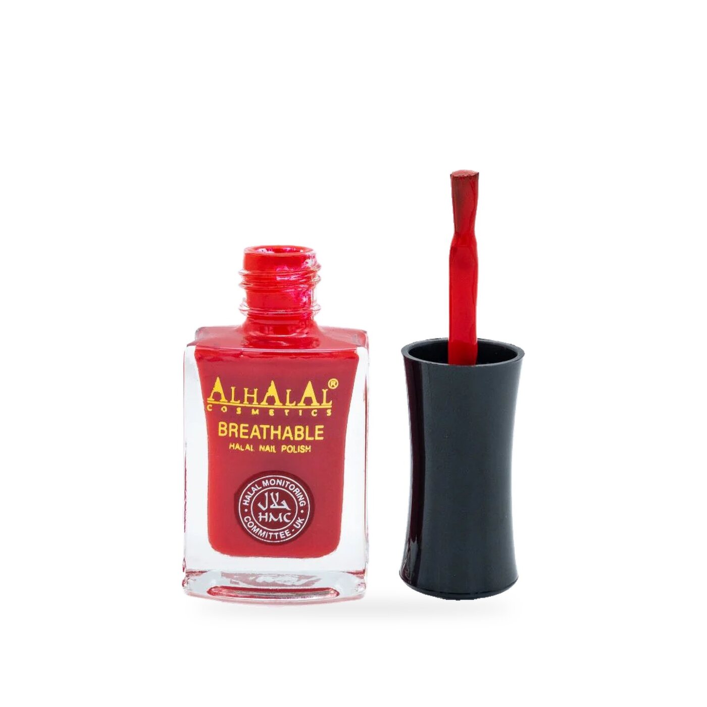 AL-163 REEMA Halal Atmungsaktiver Nagellack Rot, Produktfoto offen